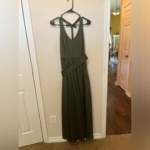 WHITE By Vera Wang Bridesmaids Dress Halter Top Forest Green Size 8